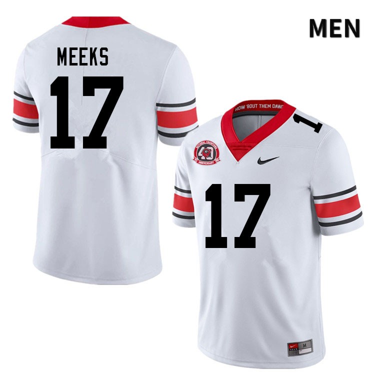 Georgia Bulldogs Men's Jackson Meeks #17 White 1980 National Champions 40th Anniversary Stitched College UGA Football Jersey 23LF010OG